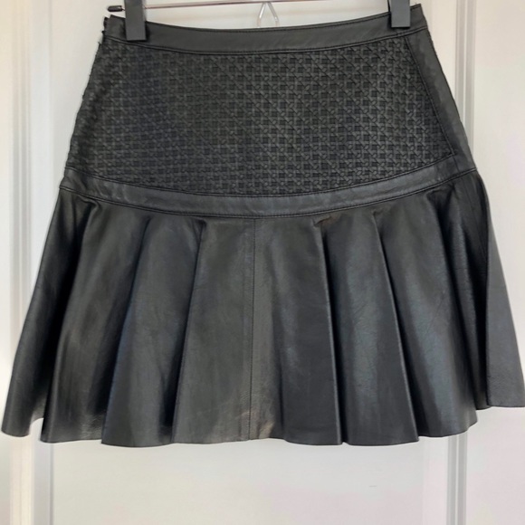 Robert Rodriguez Cane-Weave Leather Miniskirt NWOT - Picture 4 of 8